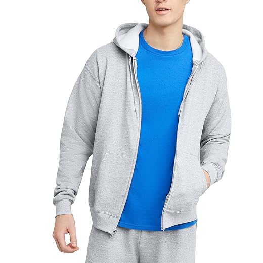 Hanes mens Zip-up Hoodie, Ecosmart Fleece Full-zip Hoodie for Men, Hooded Sweatshirt