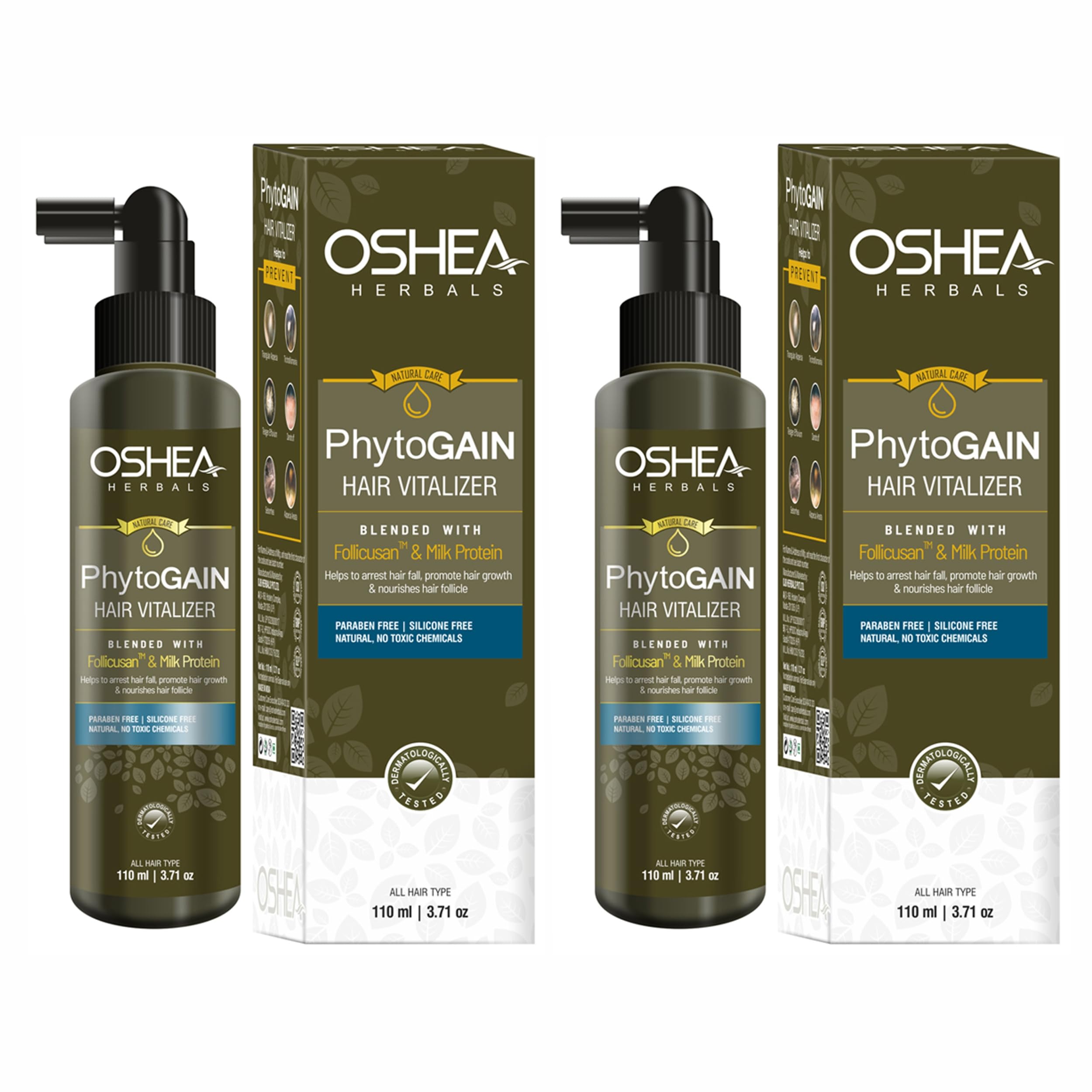 Oshea Herbals Hair Vitalizer for hair regrowth I Prevents hair fall I Boost hair growth I Paraben & Silicone Free I 110ml (Pack of 2)