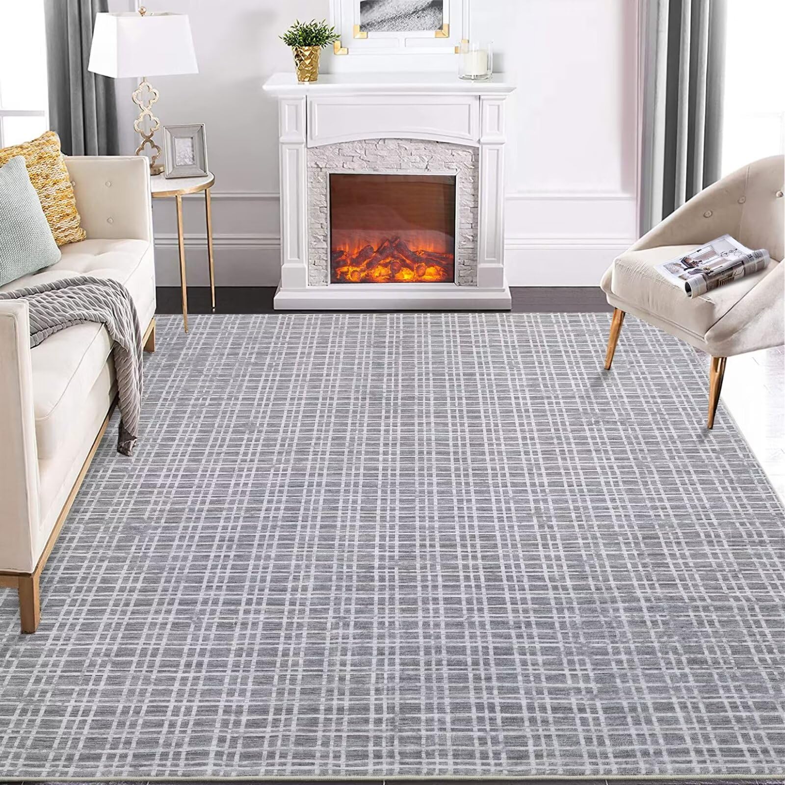 Amazon.com: GAOMON 9x12 Washable Rug Modern Checkered Area Rug Indoor ...