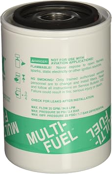 Cim-Tek 70018 (300MB-30) Filter, Maximum Working Pressure 50 PSI, Microglass Media, 30 m, 25 GPM, 1 NPT