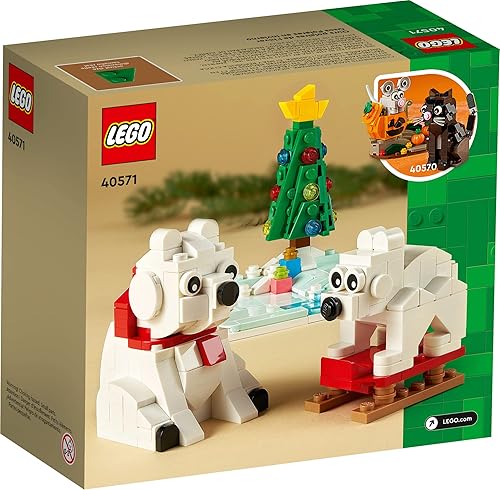 Miniatura 6 de LEGO Wintertime Polar Bears 40571 - Kit de construcción de decoración de Navidad, regalo de oso polar, gran relleno de calcetín para niños, cuenta