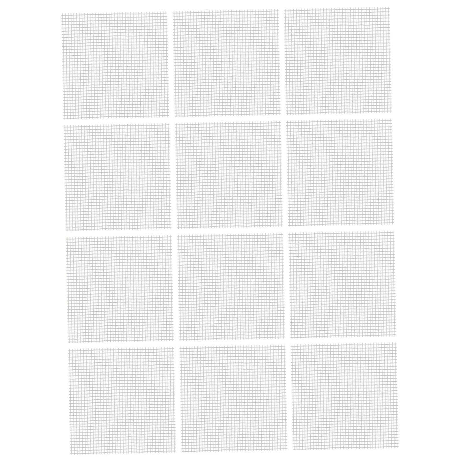 12 Pièces Treillis en Fibre de Verre pour Mosaïque, Treillis en Fibre de Verre pour Enduits Blanc, Support en Fibre de Verre pour Mosaïque, Grille de Pose pour Plâtre