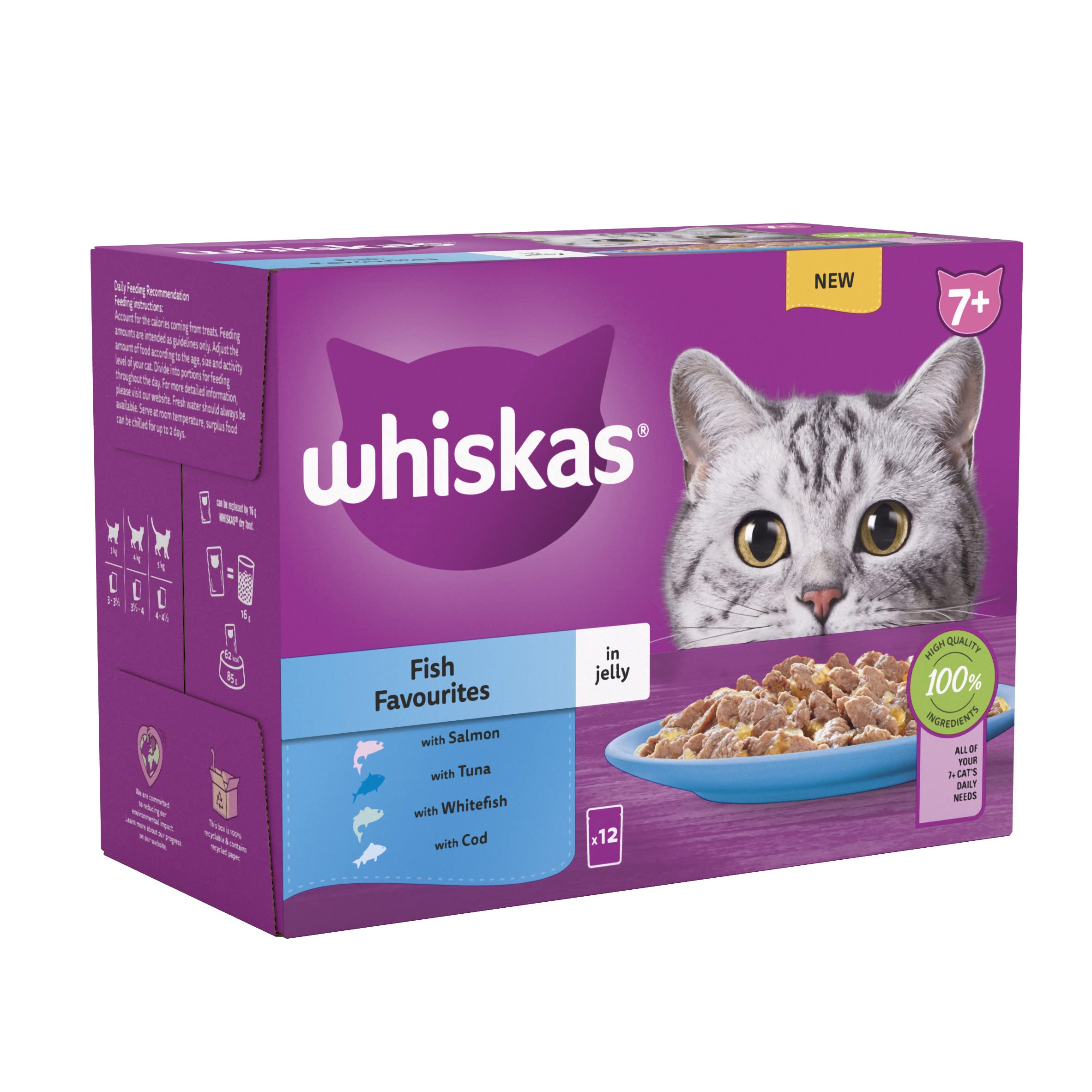 whiskas7+ Cat Pouches Fish Favourites in Jelly 12 x 85 g