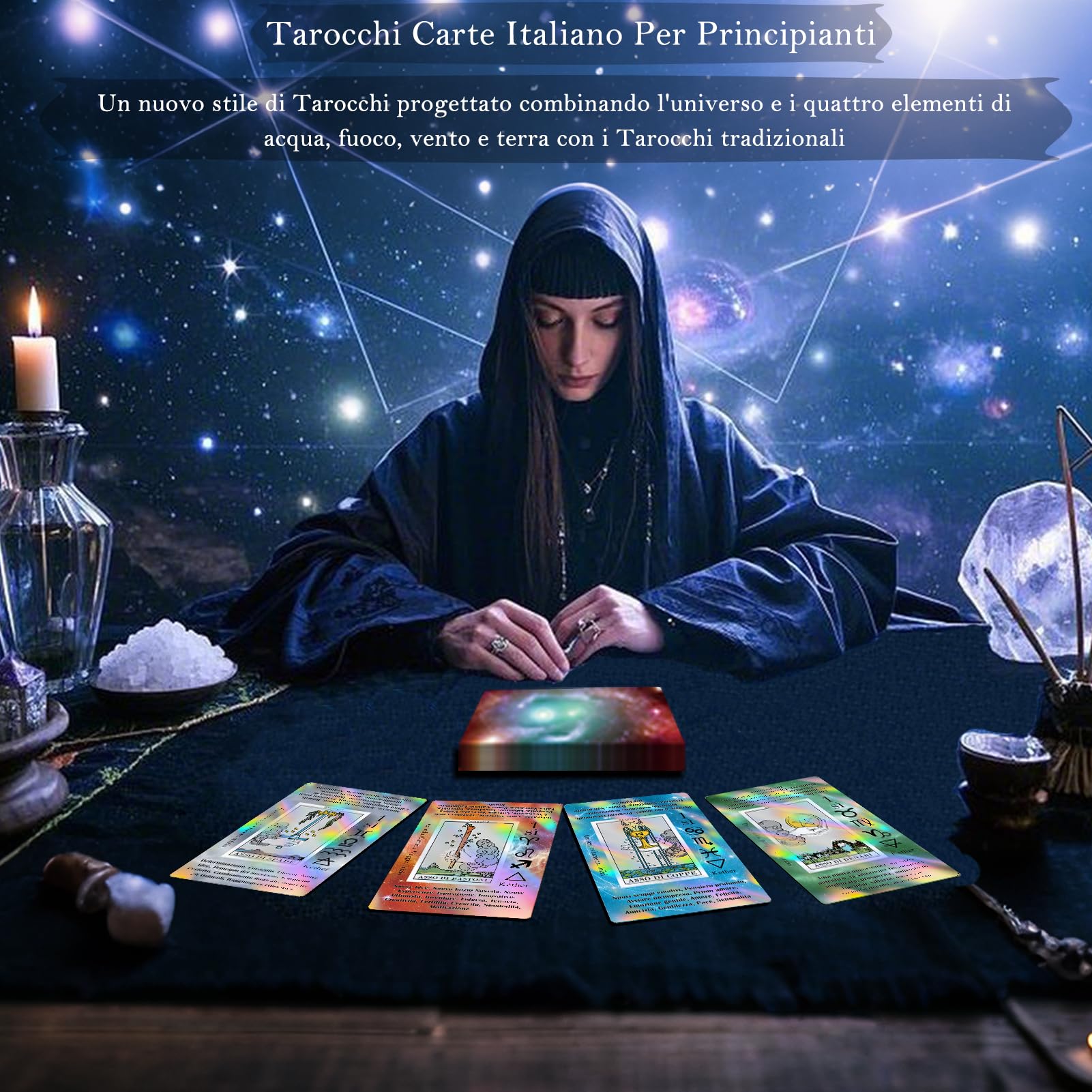 Smoostart Tarocchi Carte Italiano Per Principianti Con Significato, Tarocchi Con Guida Per Principianti, Parole Chiave, Elemento, Pianeta, Zodiaco, Chakra, Sì O No, Tono Musicale, Numerologia