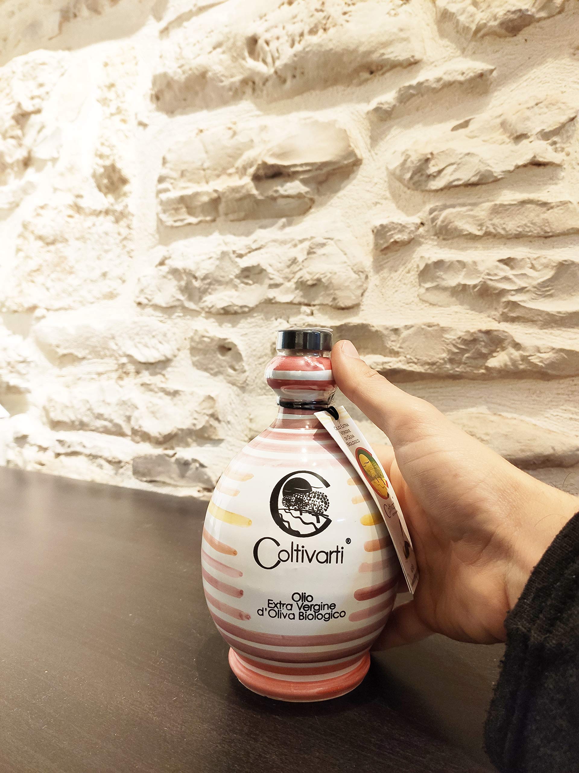 Coltivarti - Huile d'Olive Extra Vierge Biologique 100% Italienne Pot en céramique 500ml (Scirokko) - 5