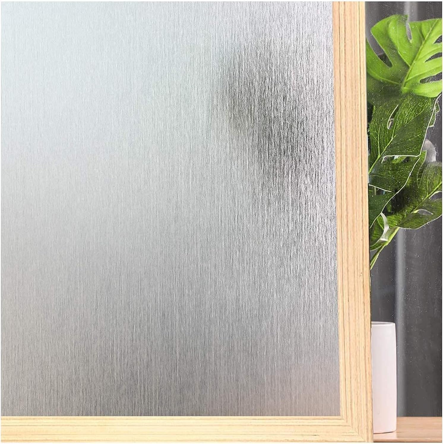 Privacy Window Film - Frosted Static Cling Glass Film, UV Blocking Non-Adhesive Decorative Covering for Bathroom Home Office, 35.4 x 118.1 Inch