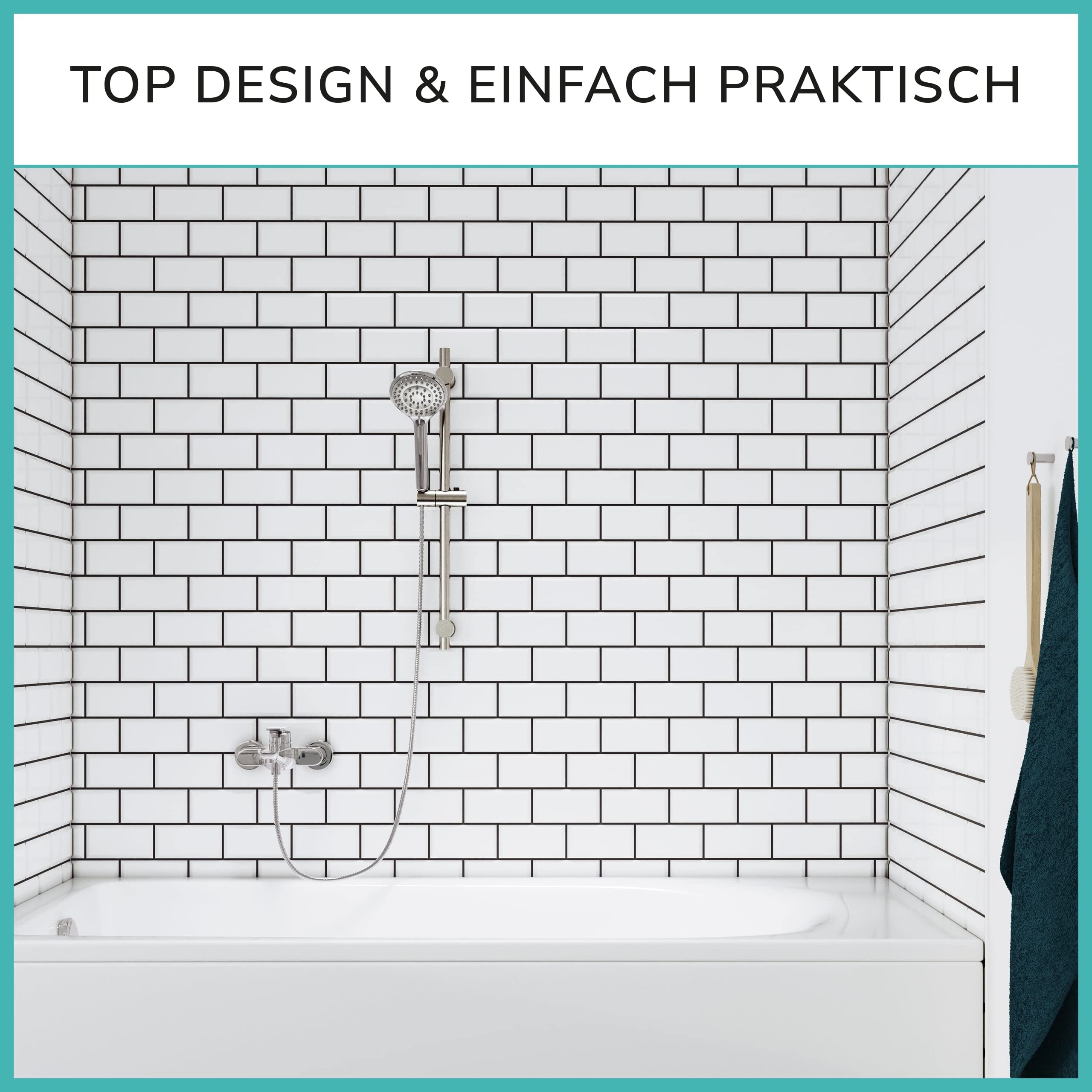 Duschstange aus Edelstahl 66 cm rostfrei - Flexible Brausestange