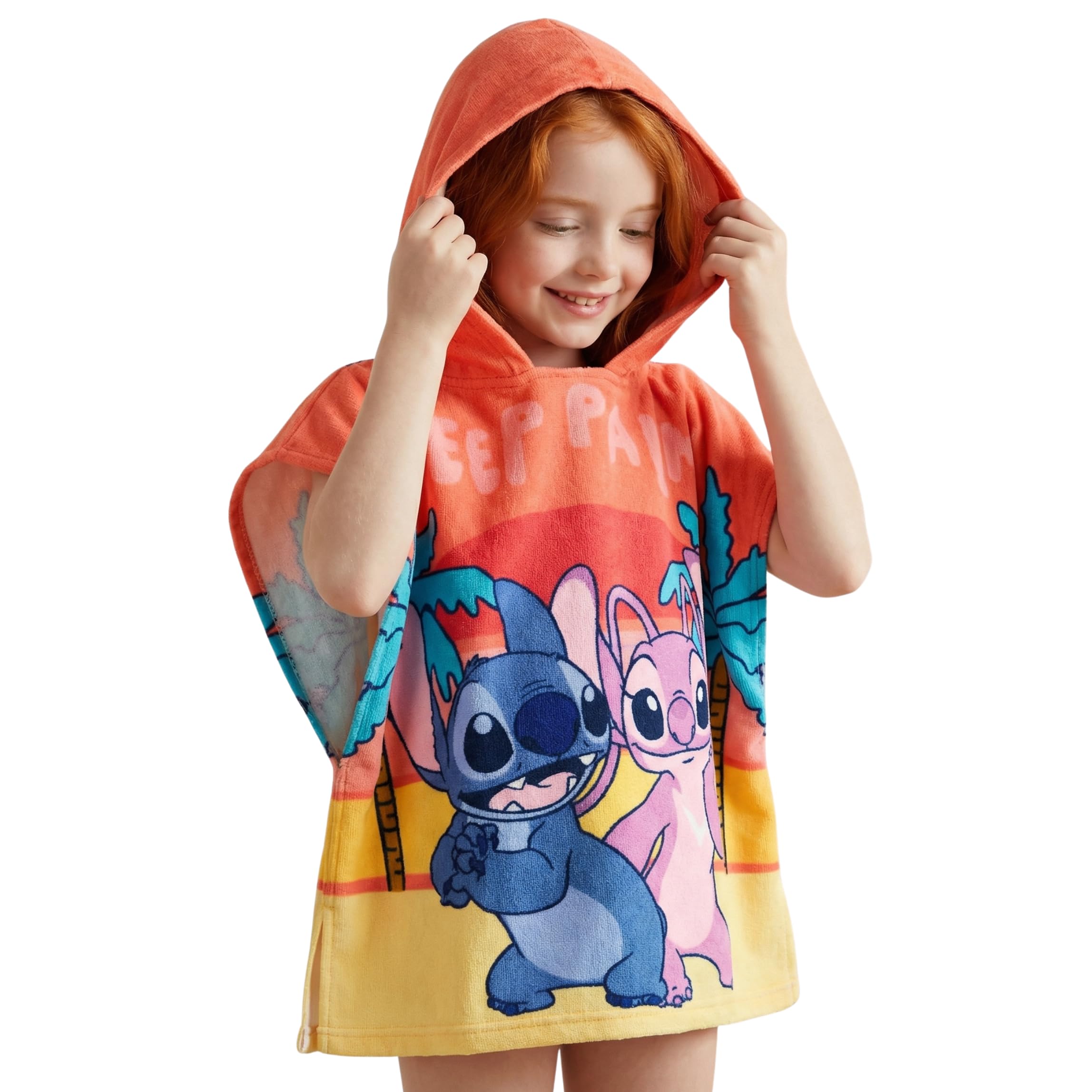 Poncho de bain Stitch et Angel Disney - Cadeau d'anniversaire original pour fille