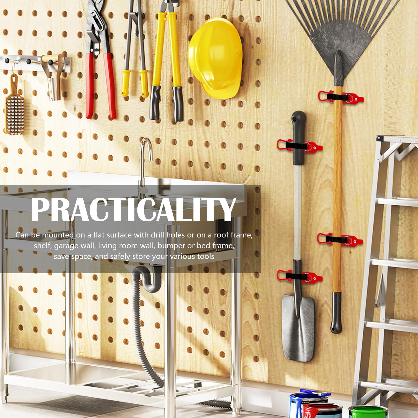 6 Stück Auto Schaufelhalter - Metall Halterung Für Dachträger & Wandmontage