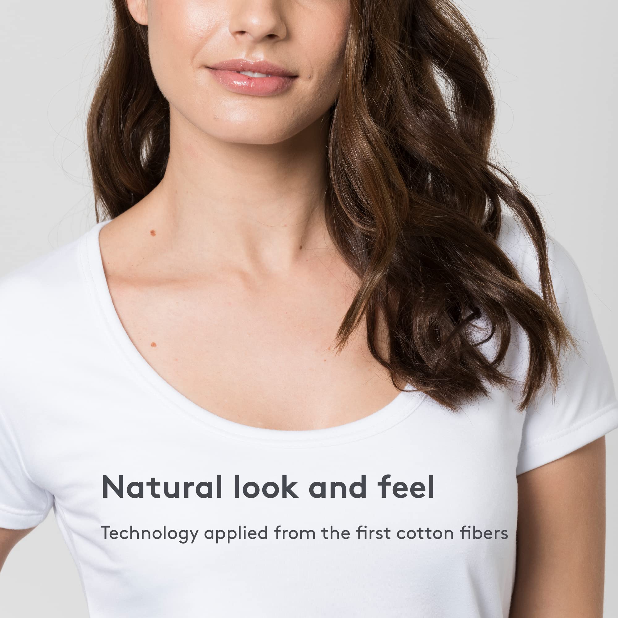 T-Shirt Anti-Taches de Transpiration pour Femmes - absorbe et évapore la Transpiration, Anti-trasnpiration, Anti-Taches, Anti-odeurs, 100% transpirable hyperhidrose.