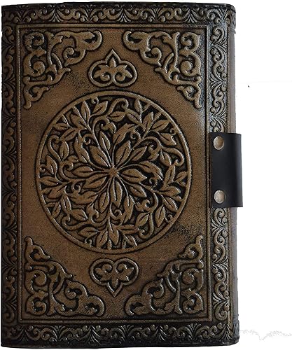 Miniatura 2 de Leather crafter's Diario de cuero vintage hecho a mano con cierre de bloqueo de piedra semipreciosa, 240 páginas, hecho a mano, papel de tercer ojo,