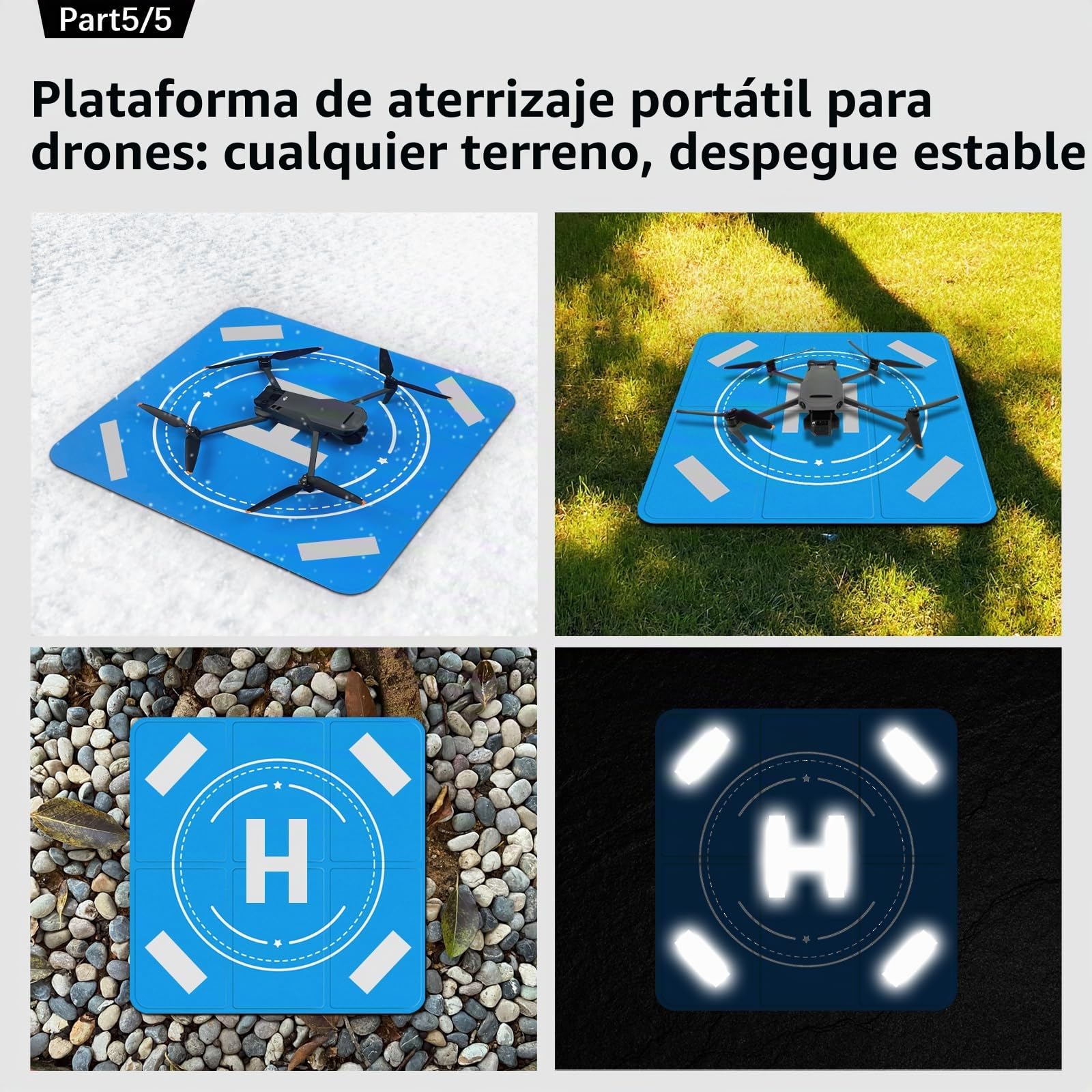 FPVtosky Juego de estuches rígidos para DJI Mini 5 Pro,kit de accesorios para drones que incluye Funda de doble capa,plataforma de aterrizaje, cordón, protector de pantalla y cubierta parasol (5 en 1)