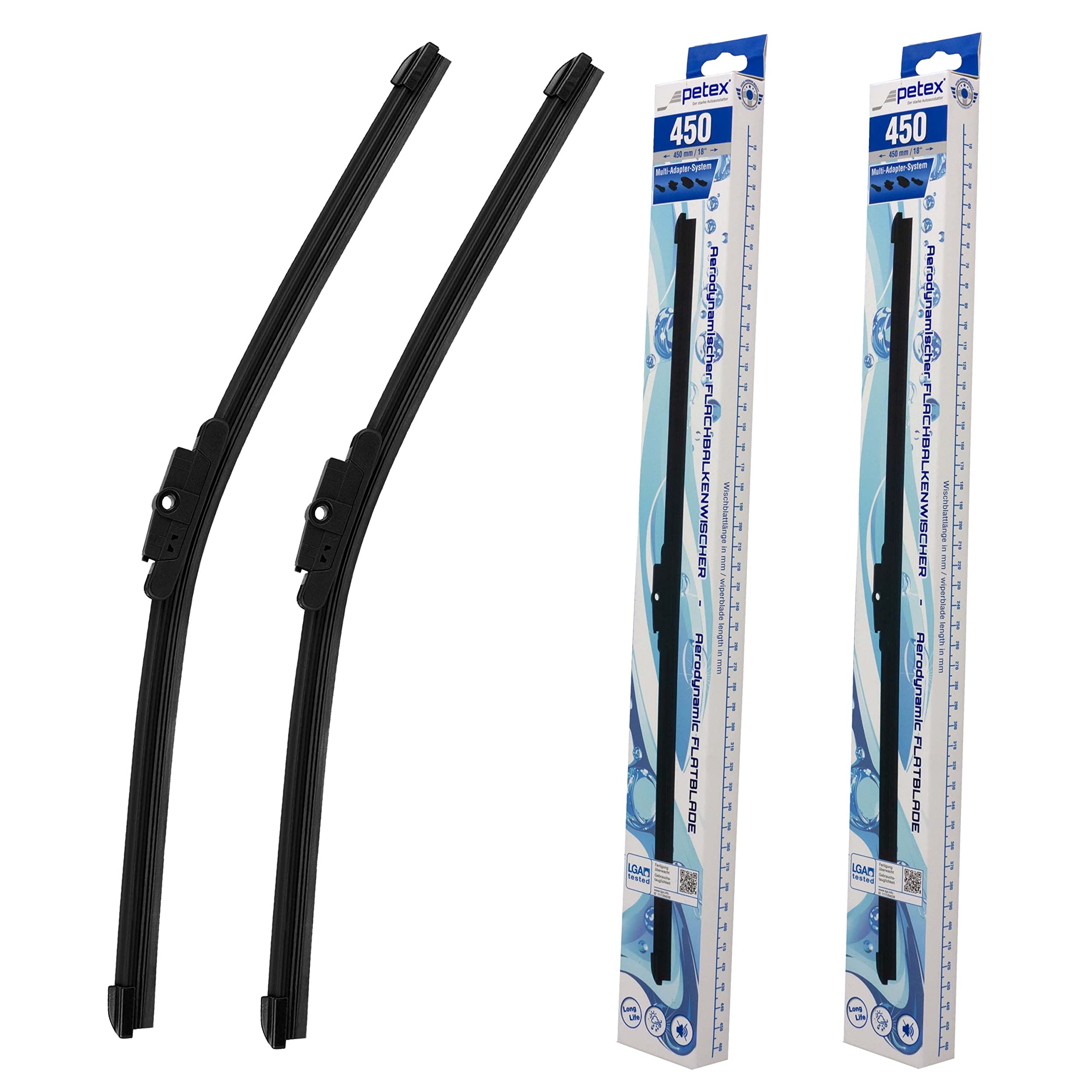 PETEX Windscreen Wipers Length 450 mm/450 mm - Front Windscreen Set