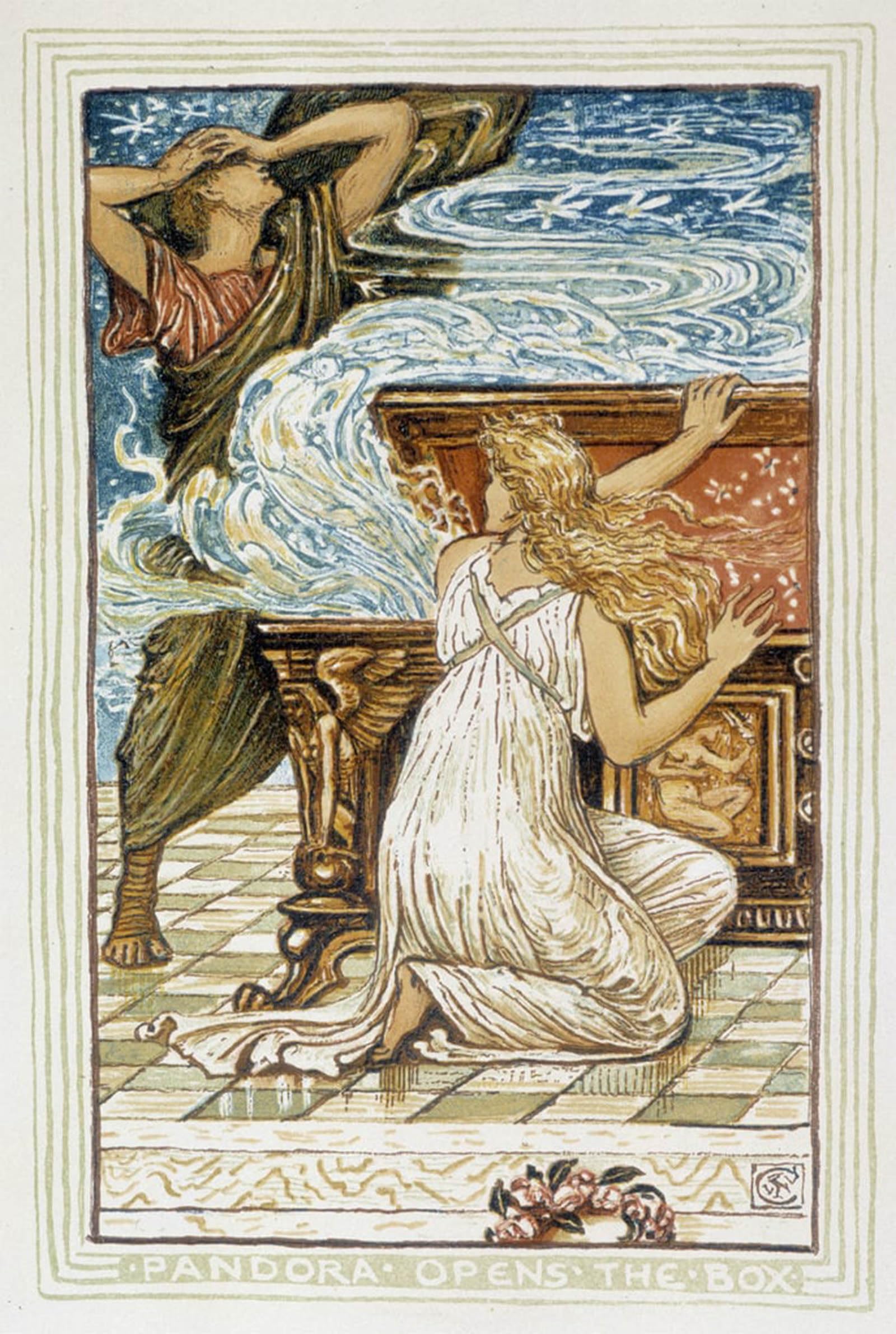 POSTERIIk Famous Modern Artwork Art Mural Opens the Box in a Wonder Book for Girls and Boys Hawthorne by Walter Crane Oil Paintings Pictures for Home Decor 60x90cm