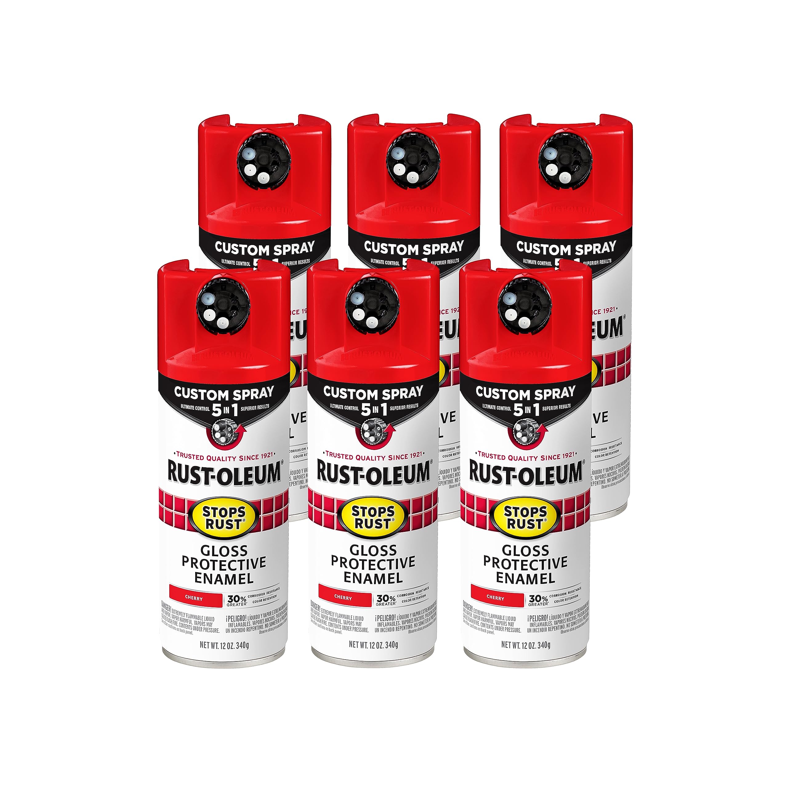 Rust-Oleum Stops Rust Custom 5-in-1 Spray Paint, Gloss Cherry