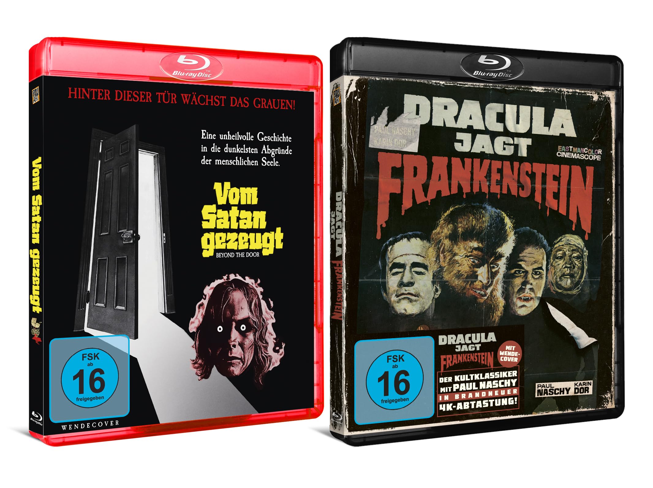 Cine de terror con Dracula jagt Frankenstein y Vom Satan gezeugt para noches de misterio