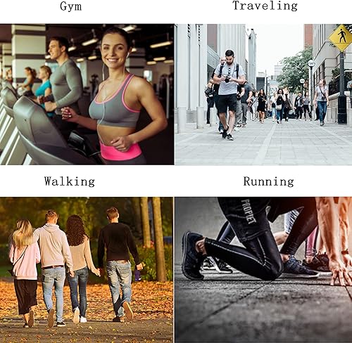 Miniatura 6 de Bandolera grande con 4 bolsillos para hombres y mujeres para correr cinturón de teléfono bolsa de cintura de lona para correr con conector para