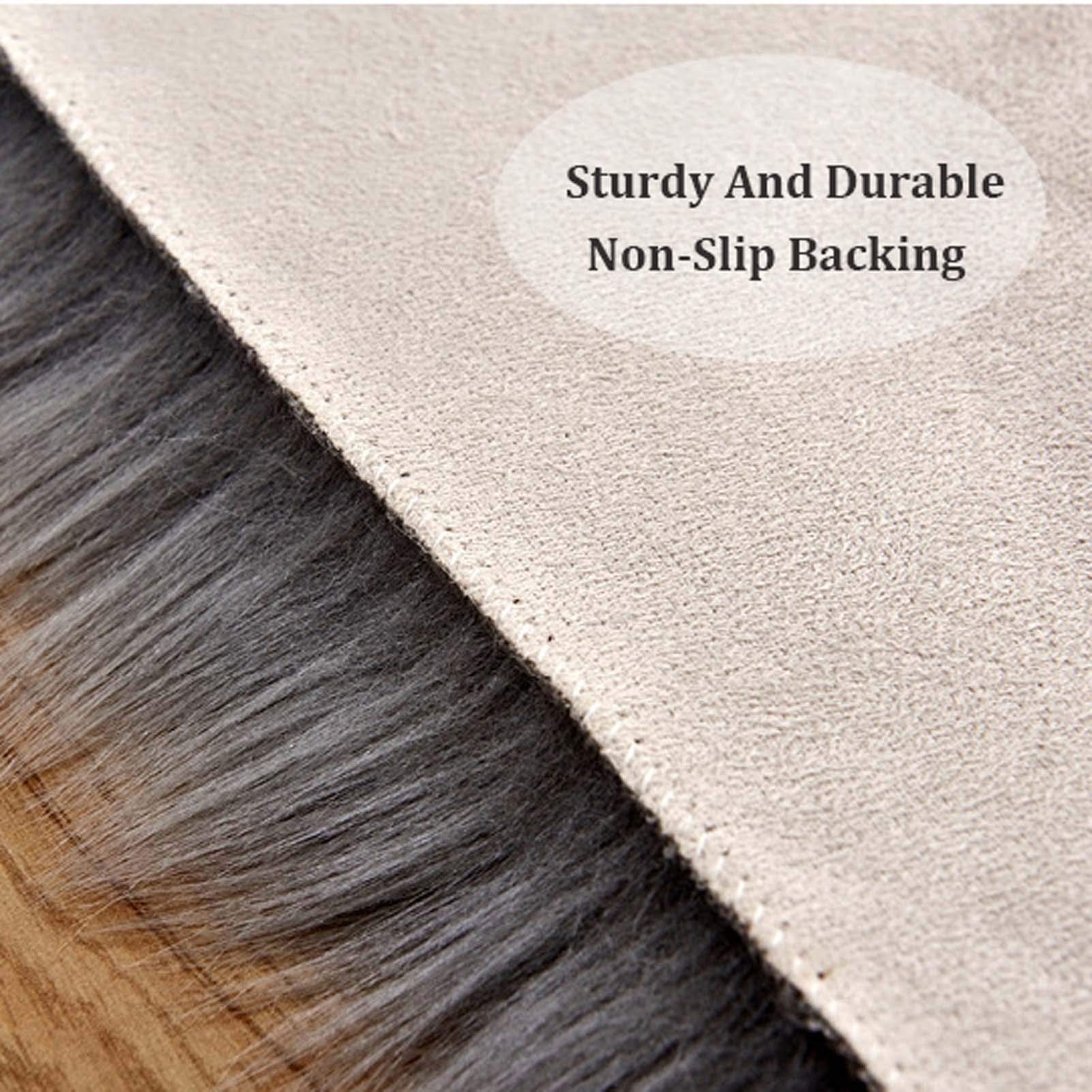Tapis Moelleux en Fausse Fourrure De Mouton 50x80cm, Tapis en Peau De Mouton Synthétique, Imitation Toison Tapis pour Le Salon, Canapé Ou Chaise