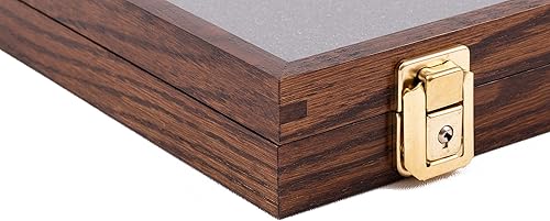 Miniatura 2 de Two Timbers - Vitrina pequeña con acabado de nogal, caja de madera hecha a mano con parte superior de vidrio, puntas de flecha, cuchillos, rocas,