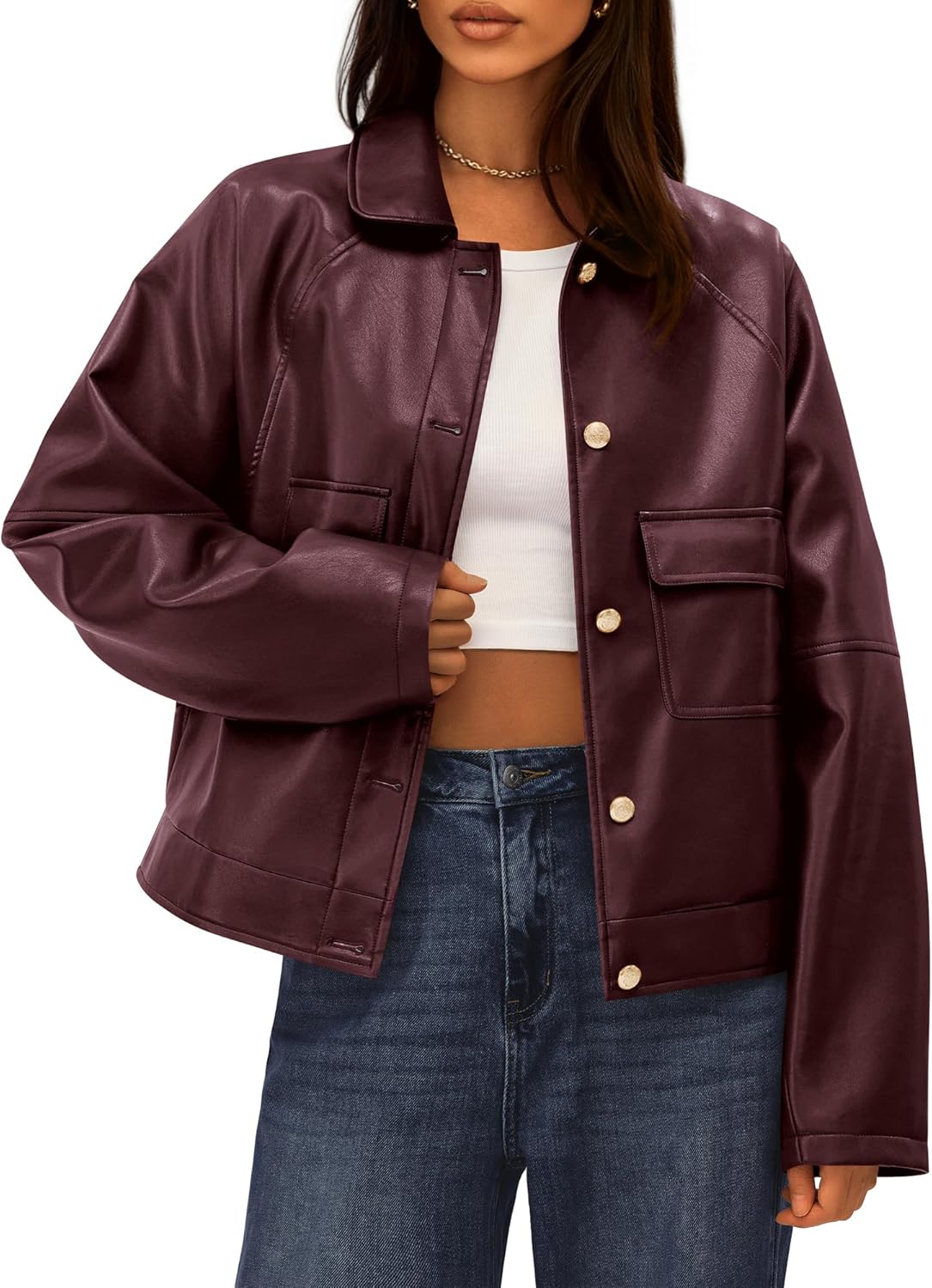 BTFBM Leather Jacket Women Fall Clothes 2025 Long Sleeve...