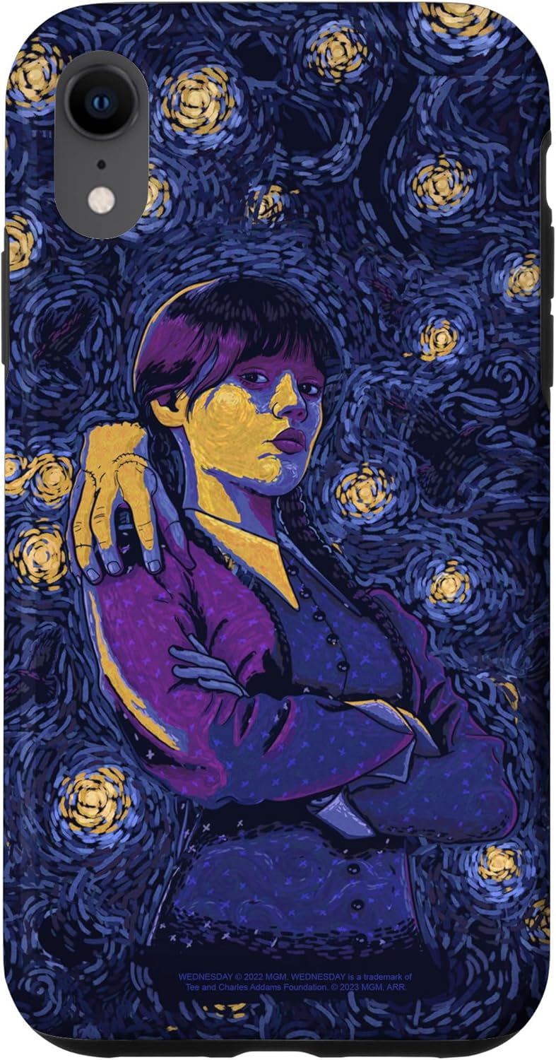 Wednesday & Thing In Starry Night By Vincent Van Goth Case for iPhone XR