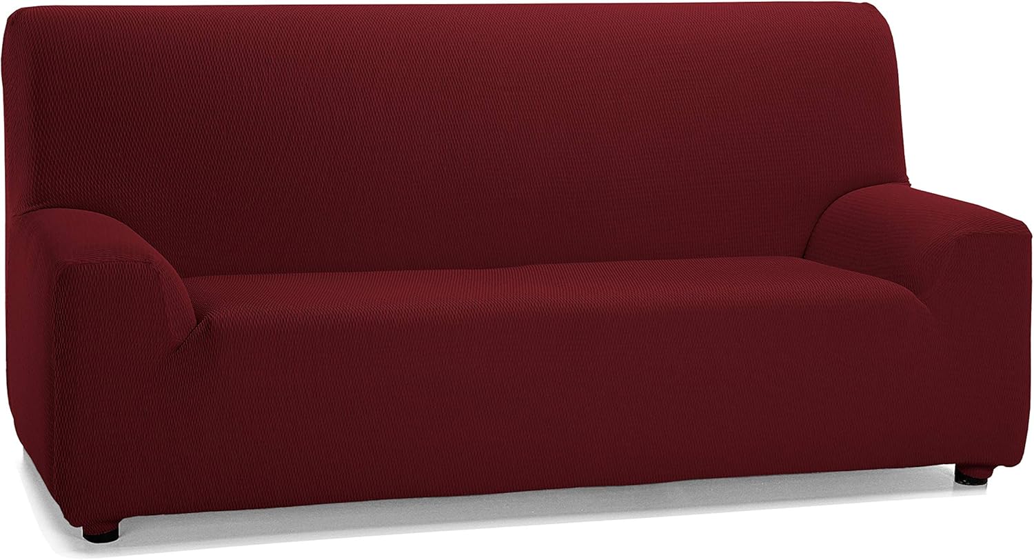 Martina Home, Elastic cover for 1-seater sofa, model TUNEZ, Color Red, Measure from 70 to 110 cm, Burgundy