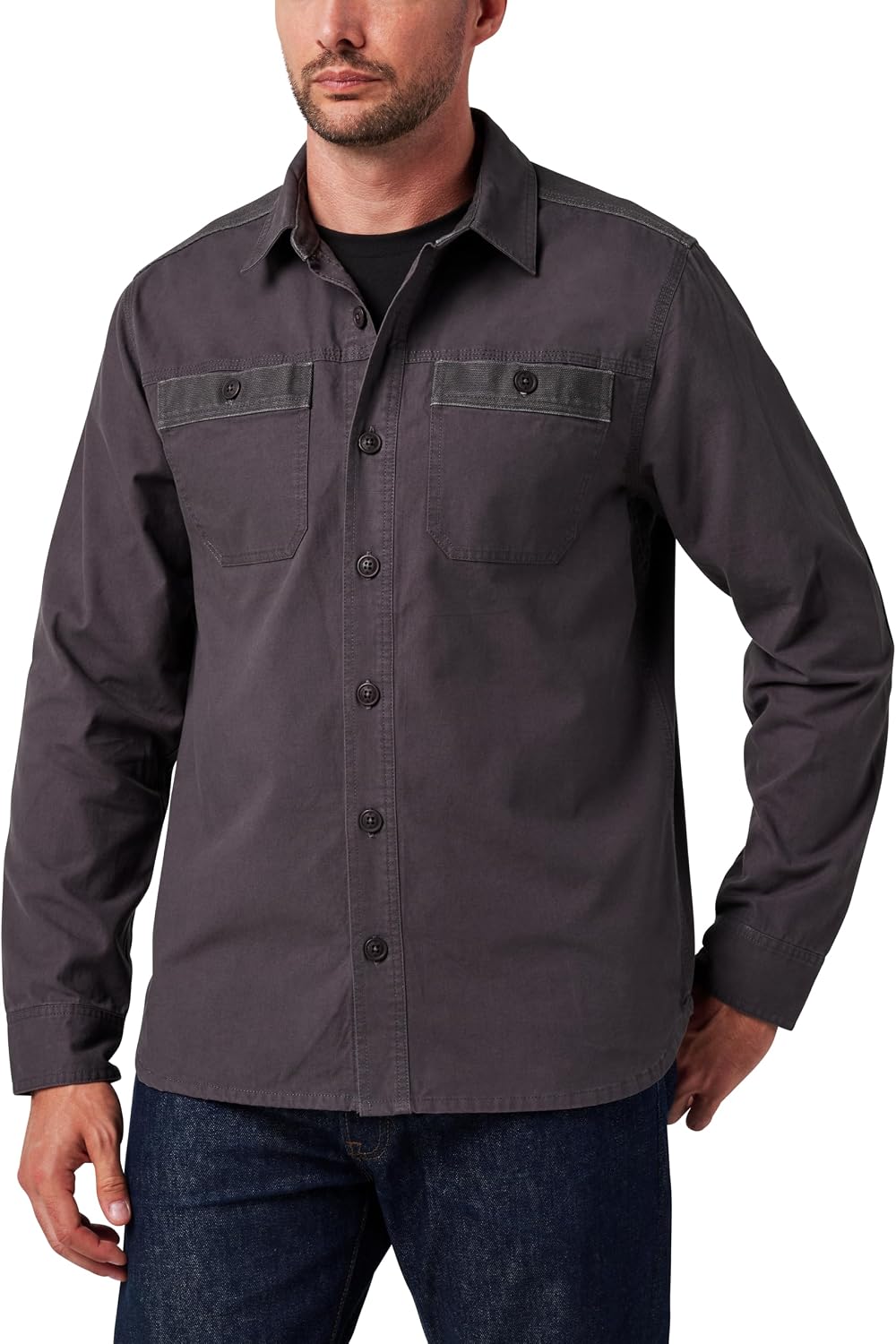 Lucky Brand Men's Men's Long Sleeve Slub Canvas Work Shirt