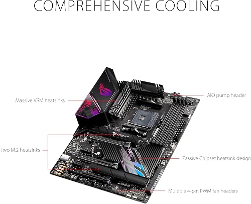 ASUS ROG Strix X570-E Gaming WiFi II AMD AM4 X570S ATX Gaming Carte mère (PCIe 4.0, dissipateur Thermique PCH Passif, 12 + 4 Niveaux d'alimentation, WiFi 6E, 2,5 Go LAN, USB 3.2 Gen 2 Type C et Aura - 4