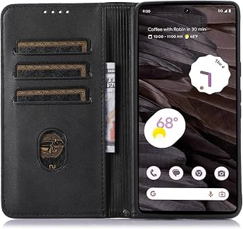 Custodia A Libro In Pelle Con Vetro Temperato Per Google Pixel 7A 5G – Portafoglio Magnetico Rosso