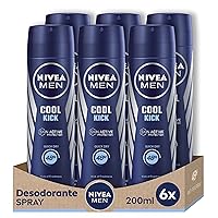 NIVEA Men NIVEA Spray Cool Kick Men – 200 ML – 6 pezzi