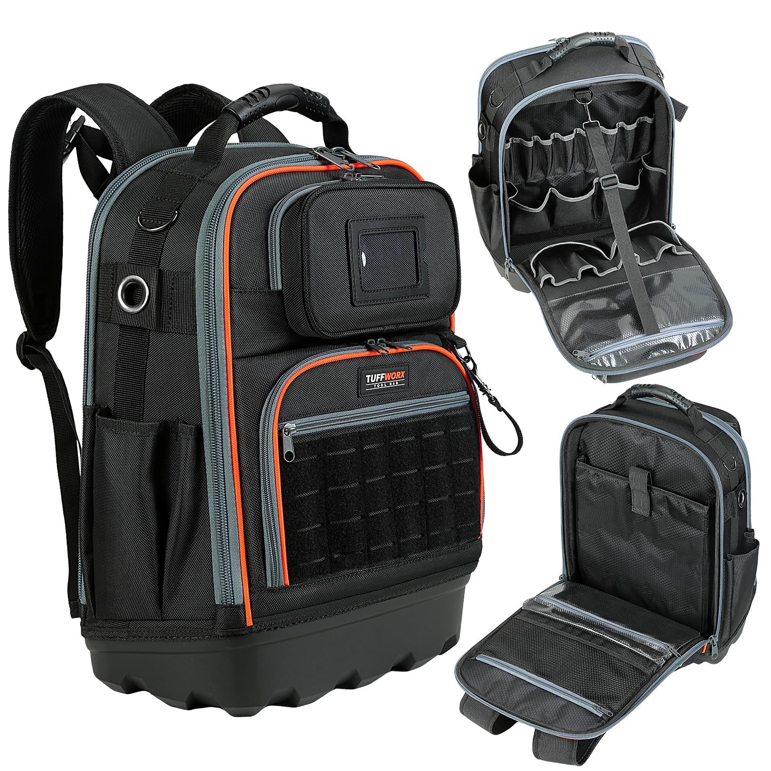 17 inch laptop backpack tools CAT 17-Inch Pro Tool Back Pack, 51 Pockets for Tool Storage and Organization, Premium 1680D Water-Resistant Polyester Weave, Padded Shoulder and Waist Support find a removable grab 18-Inch Heavy Duty Tool Backpack