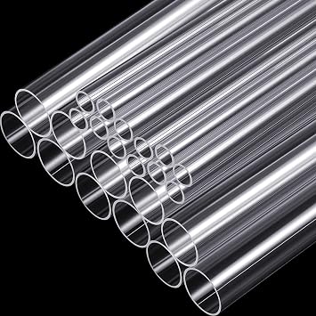 Taiyin 24 Pcs Clear Rigid Acrylic Tubes Round Pipe, 1 Inch, 1/2 Inch