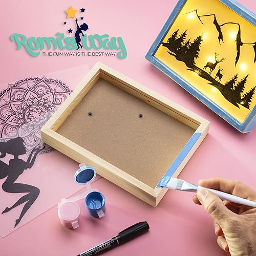 Miniatura 4 de ROMI'S WAY Luz nocturna con marco de bricolaje - Manualidades para niñas de 6 a 8 a 12 años - Dibujo de artes y manualidades para niños - Kits de