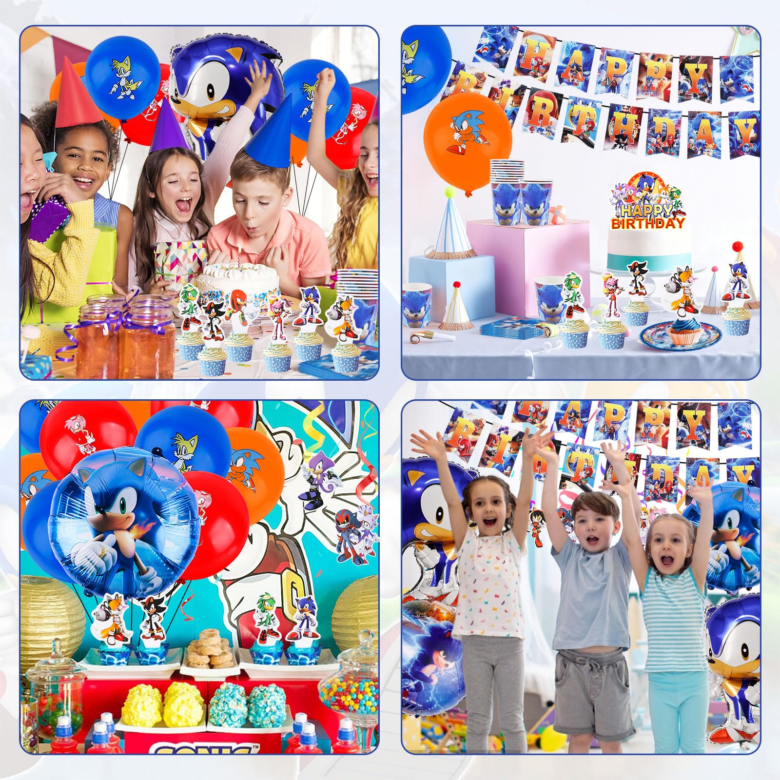 Pappteller Kindergeburtstag, 105 Stück Partygeschirr Geburtstagsdeko Cartoon Birthday Banner Luftballon Party Geschirrset Pappteller Becher Servietten Tischdecke Kuchen Deko Kinder