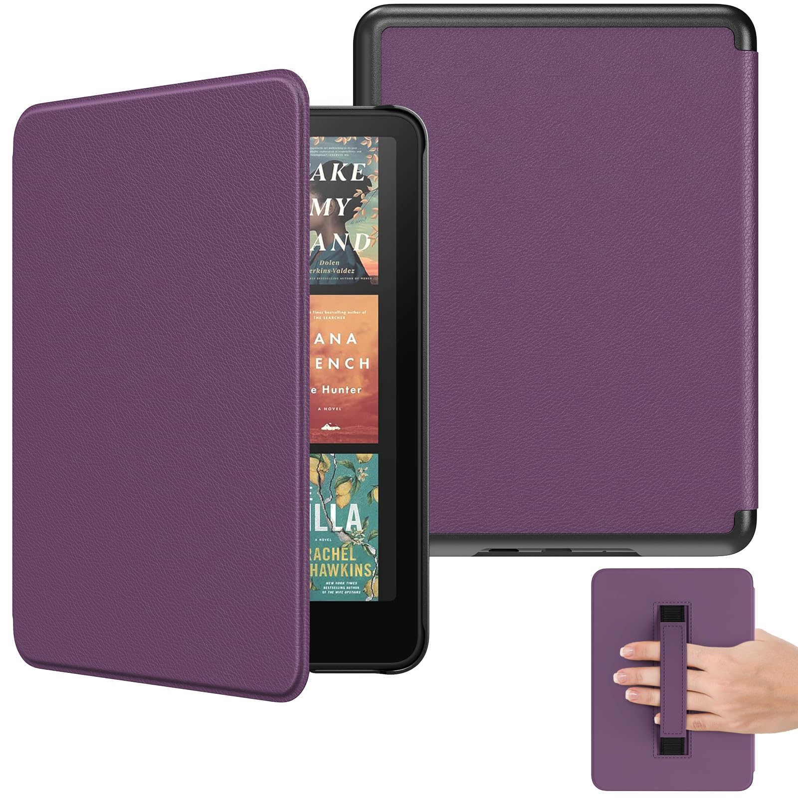 MoKo Étui pour Kindle Paperwhite 7" (12e gén, 2024), Violet Foncé | pour Signature Edition 2024, Housse Légère avec Dragonne, Auto Réveil/Sommeil