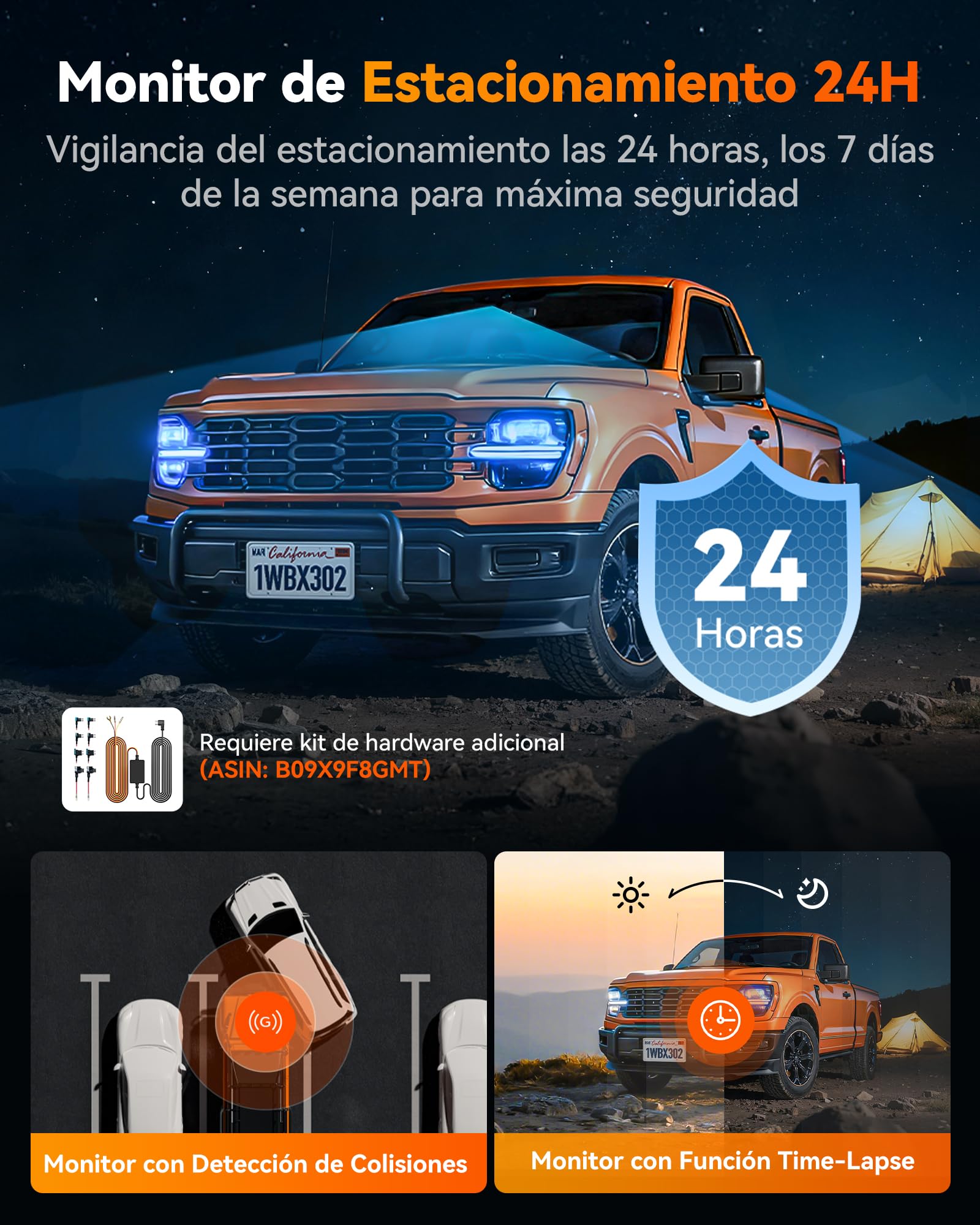 WOLFBOX X3 Pro - Cámara de salpicadero para coche, doble STARVIS 2 IMX 675, 1440P 60 FPS+1440P, ADAS Dashcam para coche, parte delantera trasera, estabilización de imagen con WiFi de 5,8 GHz, control