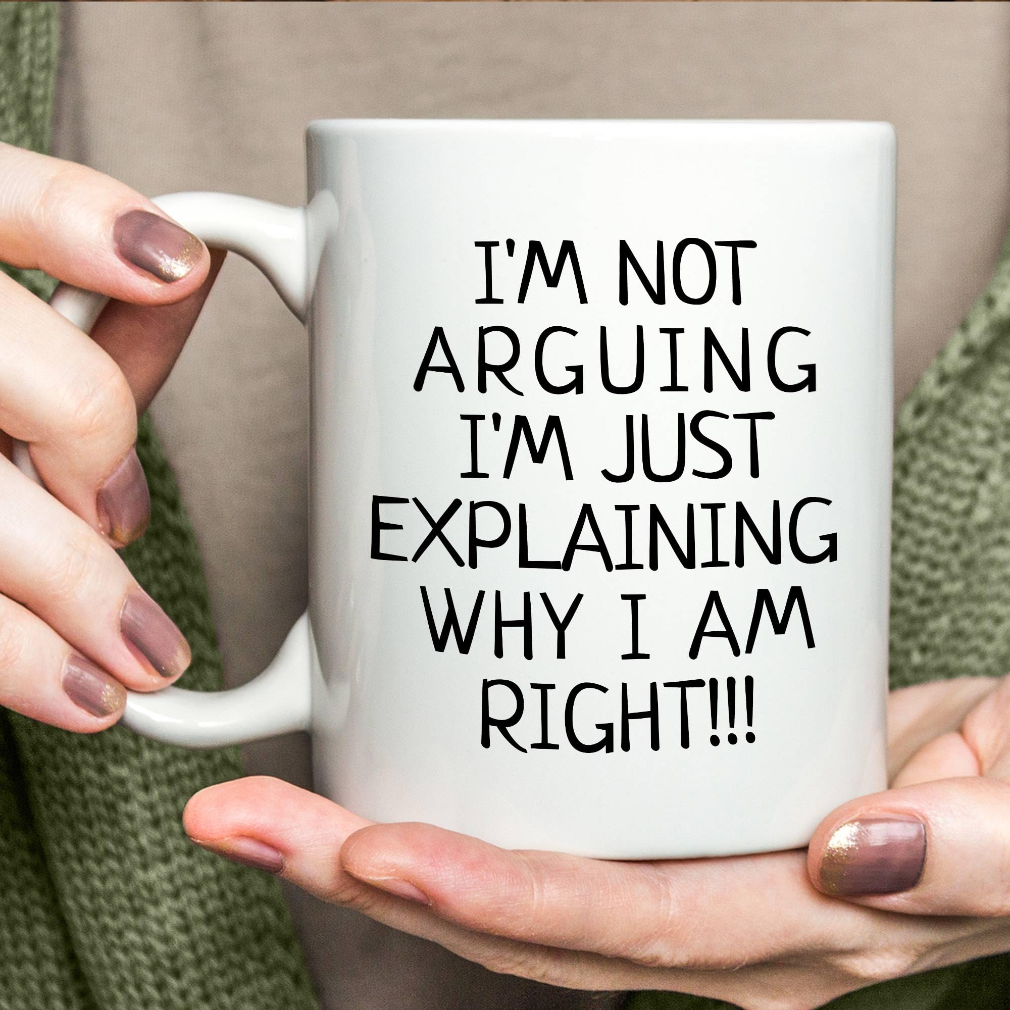 AWE-CREATIVES Gag Gifts Coffee Mug, I’m Not Arguing I’m Hust Explaining Why I Am Right, Funny Office Mug, Sarcastic Coffee Cup, Gifts For Coworker