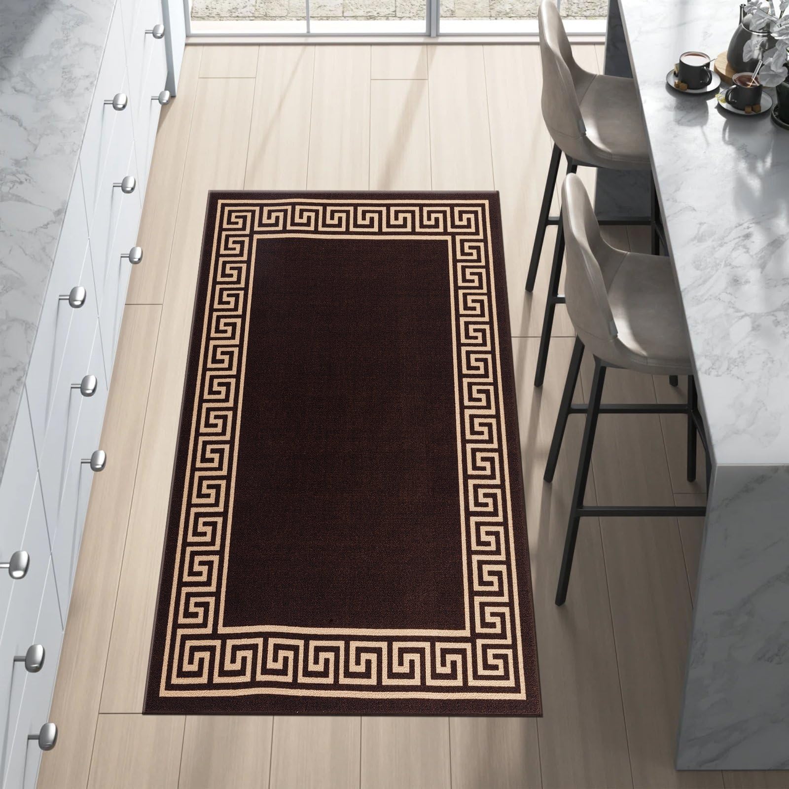 renoazul® Carpet Runners for Hallways Non-Slip Long & Wide Heavy-Duty Plain | 80 x 300 cm Super Absorbent Indoor Stair Carpet and Kitchen Anti-slip Floor Mats - Greeky Rug - Grey & Black — view 98