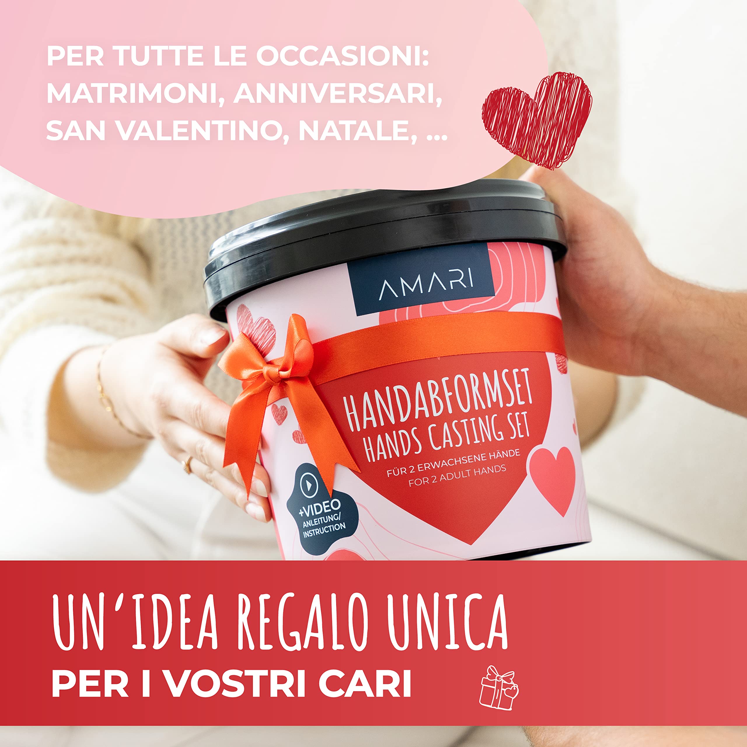Amari® 3D kit calco mani – coppie e famiglie – famiglia gesso per stampi mani kit scultura mani stampo mani calchi mani stampo mani gesso impronta