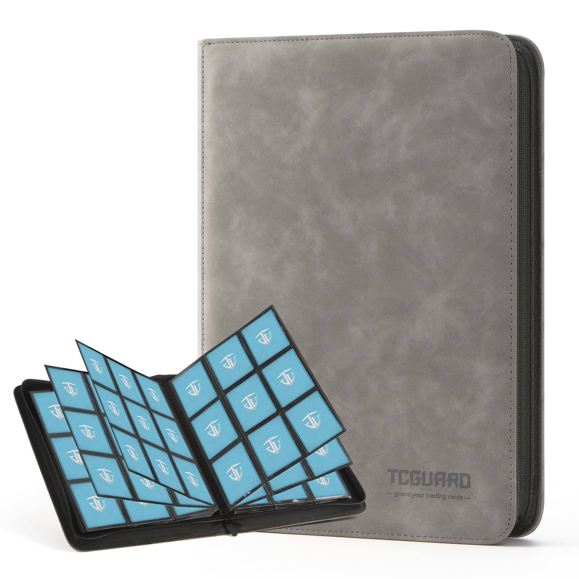 TCGUARD Trading Card Binder, 9 Side Loading Pocket Card Album Hold Up to 540 Cards, Zipper Binder for Cards Collection, TCG Card Holder for Game Card,