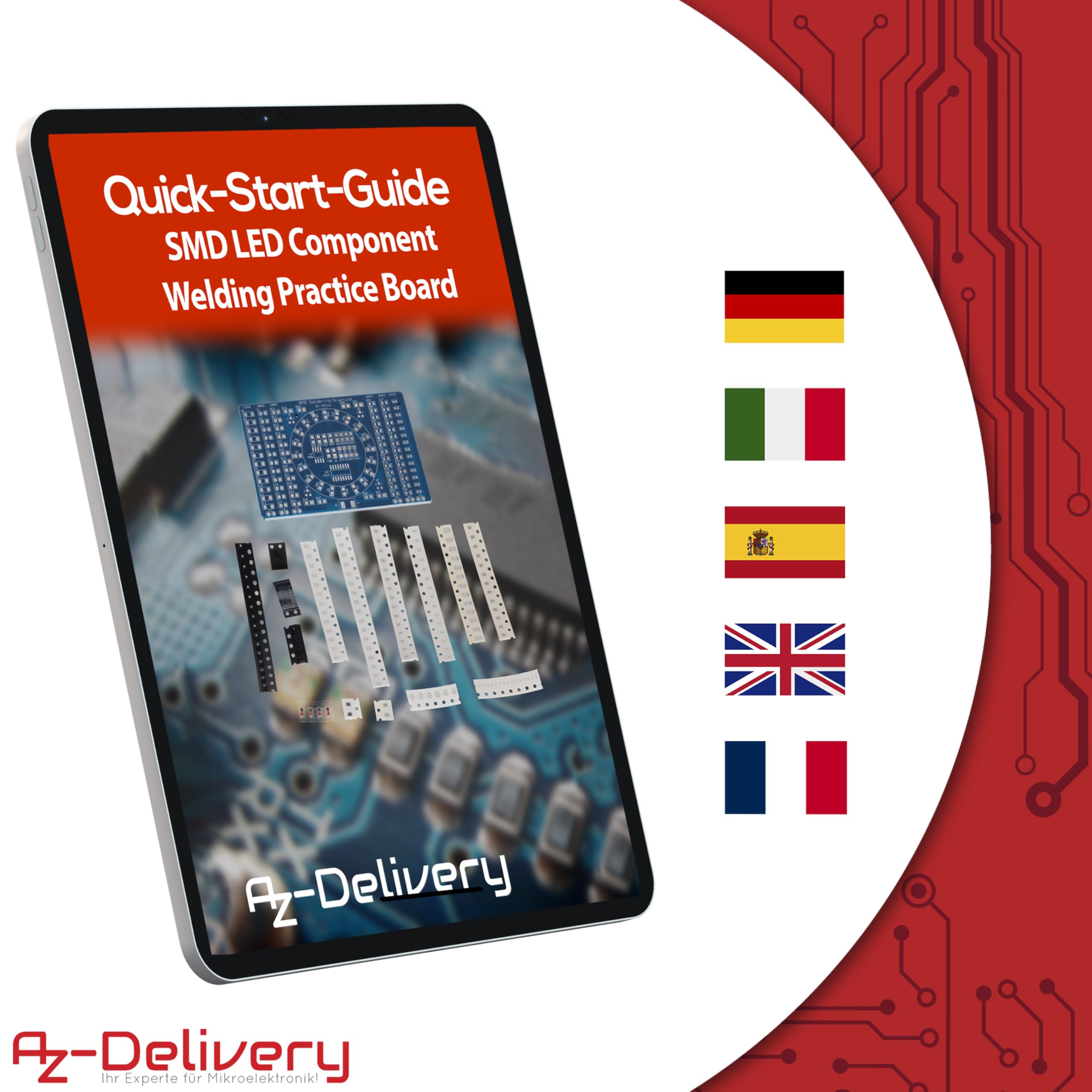 AZDelivery NE555 SMD zestaw do lutowania DIY - moduł LED do nauki lutowania, zestaw z zestawem do lutowania, elektroniczny zestaw do lutowania