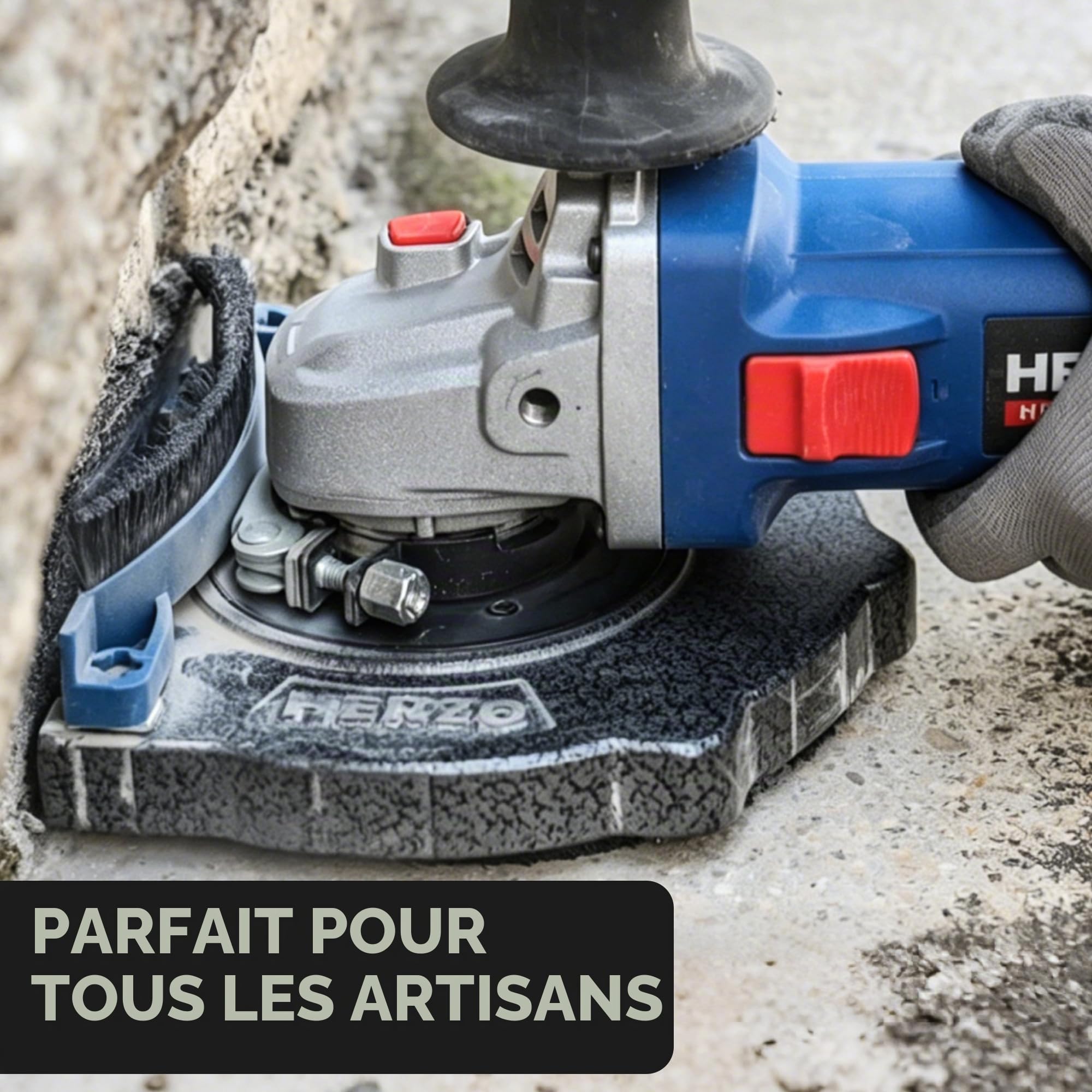 HERZO Capot d'aspiration pour meuleuse d'angle 125 mm aluminium