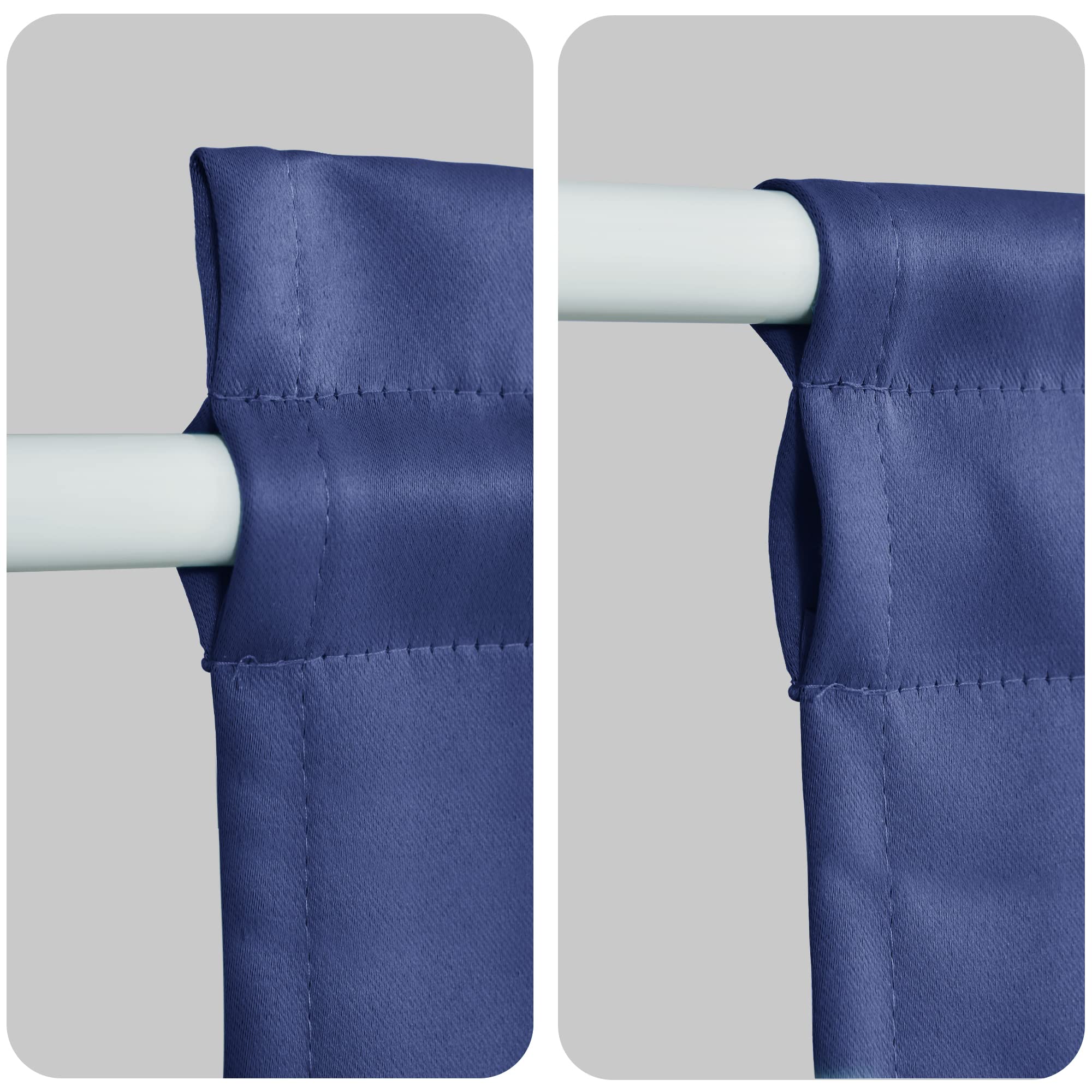XWZO 1 Panneau de Rideau occultant Thermique avec Passe-Tringle pour Porte française, intimité et Porte vitrée, 63,5 x 101,6 cm de Long, Bleu Marine