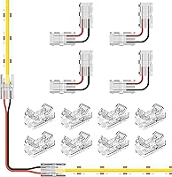 Vista 9 de PAUTIX Conectores de 0.315 pulgadas para tiras de luces LED COB de 2 pines, 4 conectores transparentes sin huecos, 4 extremos dobles, 1 enchufe
