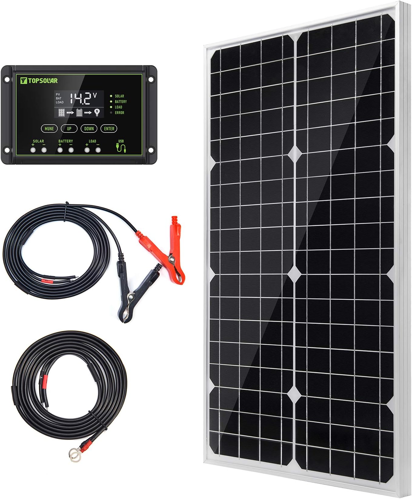 Solarpanel Mit Akku Laderegler Und 230 V Wandler revolt Solar Set: Solarpanel (20 W) mit Akku, Laderegler und 230-V
