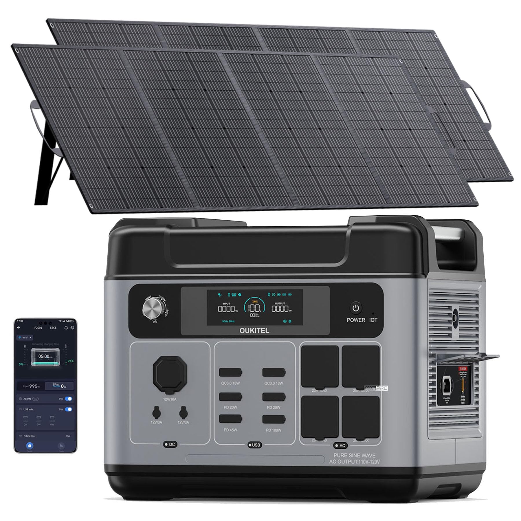 OUKITEL P2001E Pro Solar Generator 3200W Solargenerator