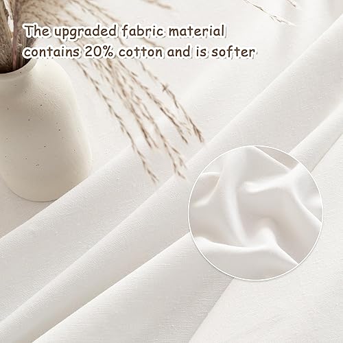 Miniatura 10 de MYSKY HOME Mantel rectangular de 60 x 120 pulgadas, resistente con borlas de algodón y aspecto de lino, mantel de granja, sin arrugas, con borlas