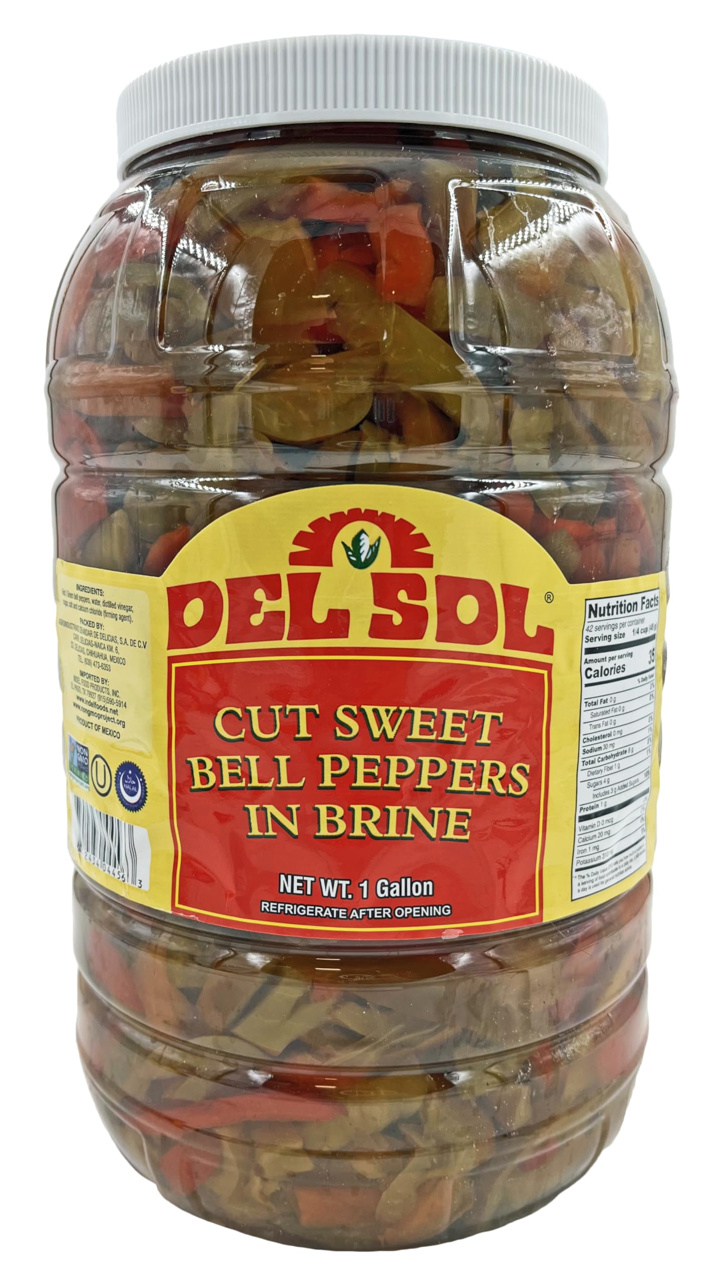 Del Sol Cut Sweet Bell Peppers in Brine (1 Gallon)
