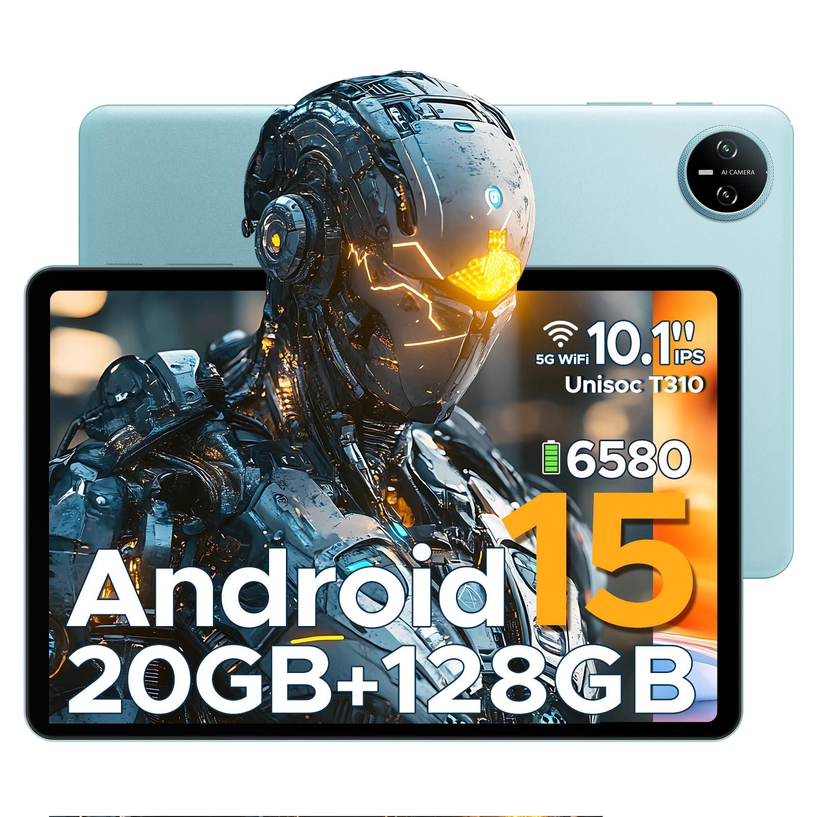 DOOGEE Tab A9 Pro Tablet Android 15, 20GB + 128GB/2TB Tablet 10 Pollici, 6580mAh Tablets Gaming, Unisoc T310, Dual Speaker, 5G WiFi, 8MP Camera, Type-C, GMS, BT 5.0, Face ID, 3.5 mm Headphone Jack