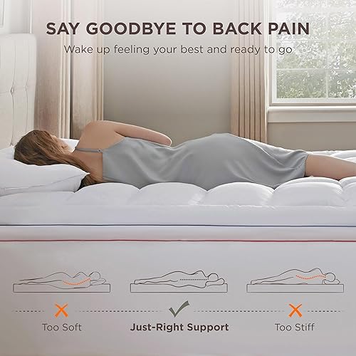 Miniatura 4 de Bedsure Cubrecolchón Cal King - Funda de Colchón Tipo Almohada con Bolsillo Profundo que se Adapta hasta 21 Pulgadas, Cubrecolchón de Cama Suave y